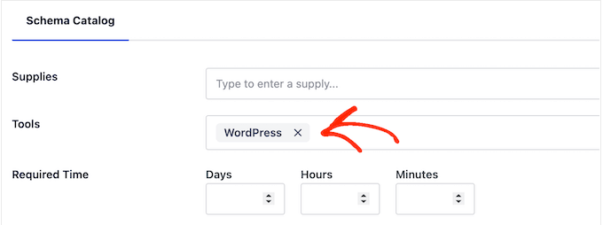 Adding plain text to a schema template