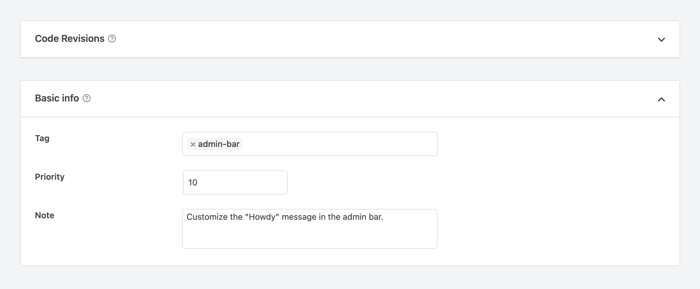 การตั้งค่าข้อมูลพื้นฐานของ WPCode Snippet