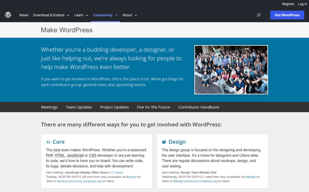 equipes no make wordpress