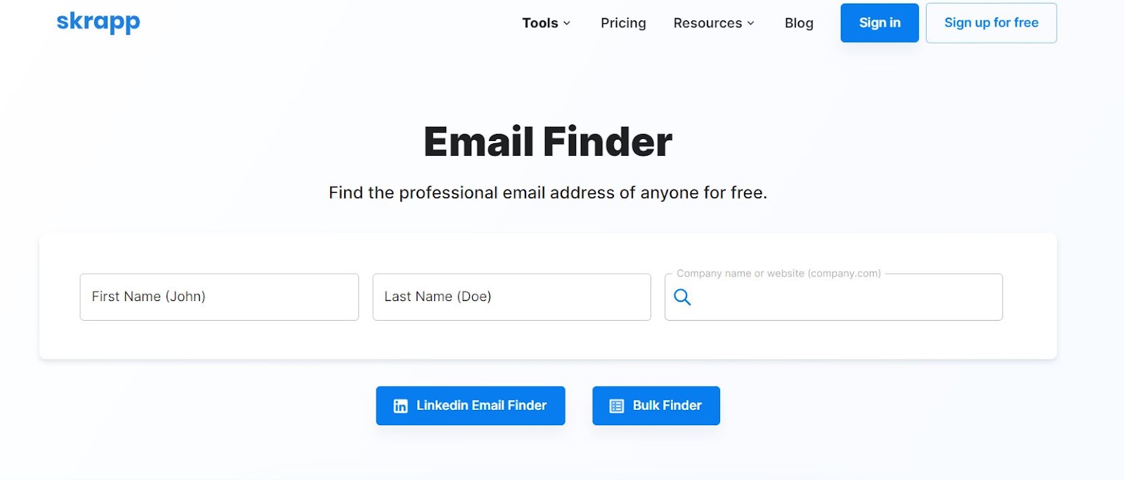 Skrapp: E-Mail-Finder-Tool