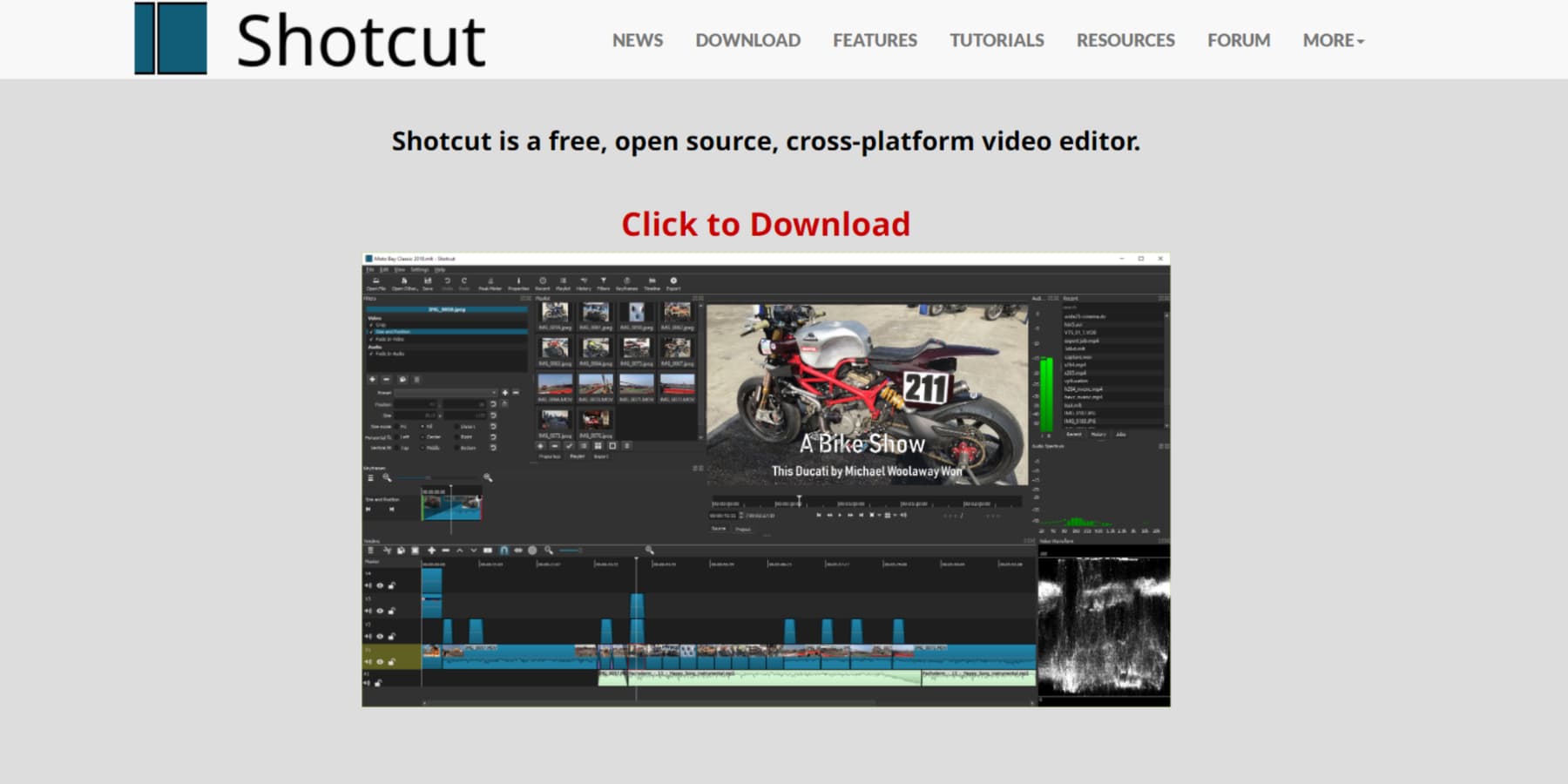 Shotcut 的主頁