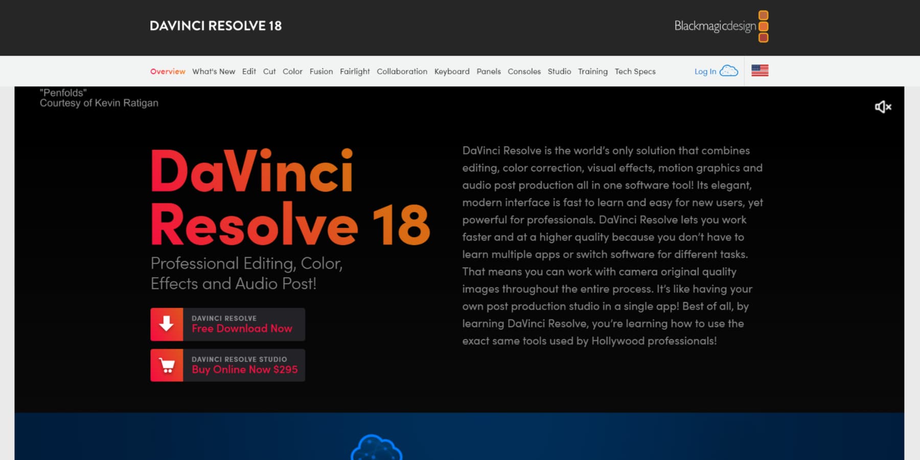 หน้าแรกของ DaVinci Resolve