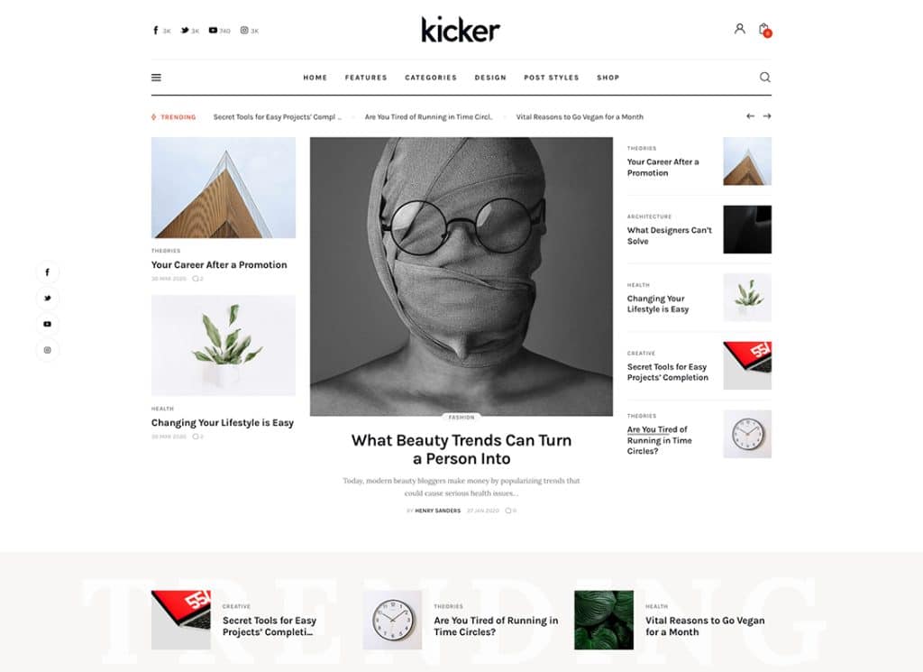 Kicker - Çok Amaçlı Blog Dergisi WordPress Teması