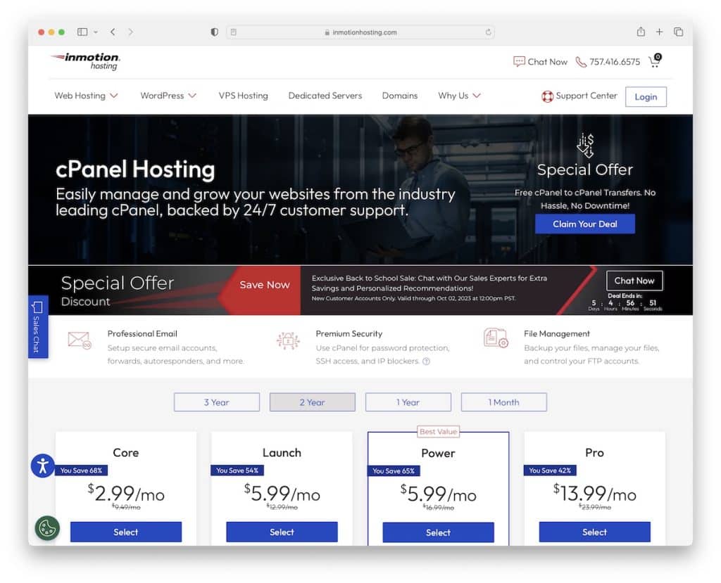 inmotionhosting hébergement cPanel