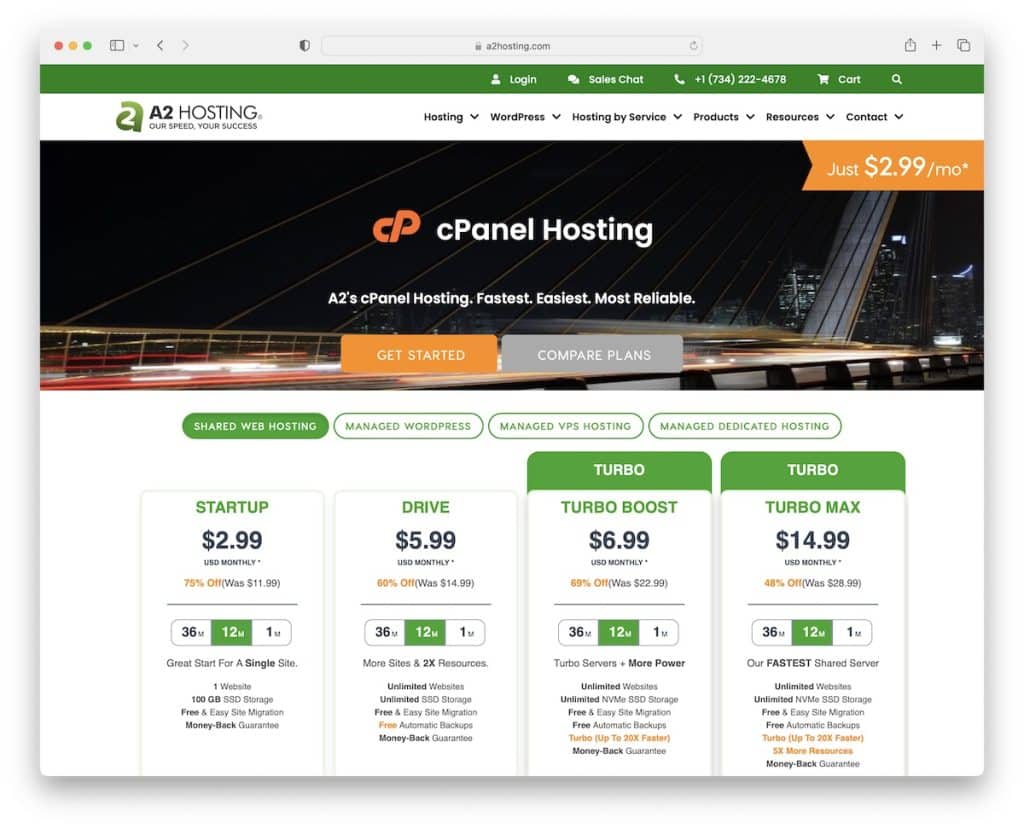 hosting cpanel a2hosting