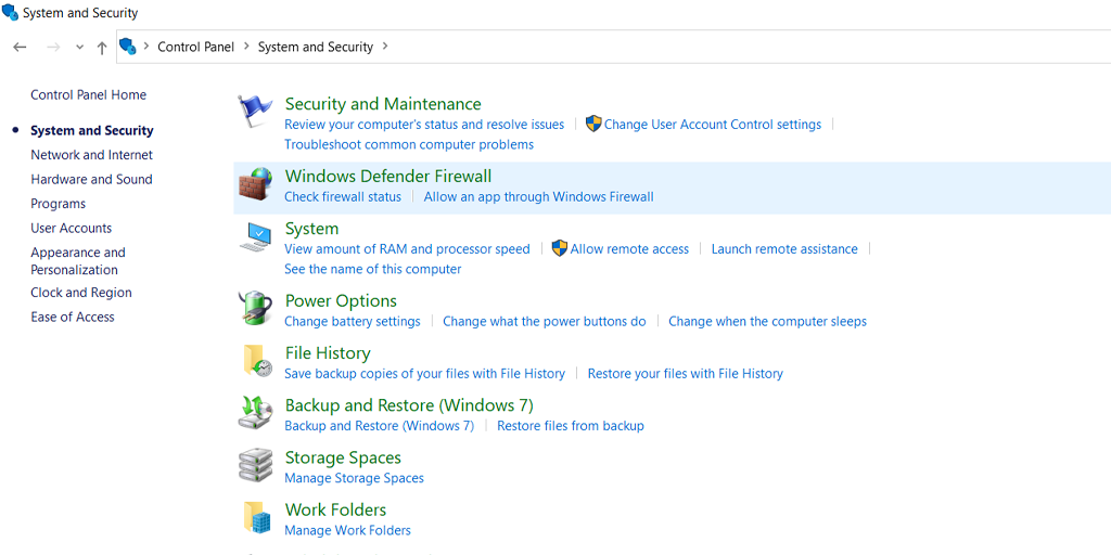 Windows Defender Firewall