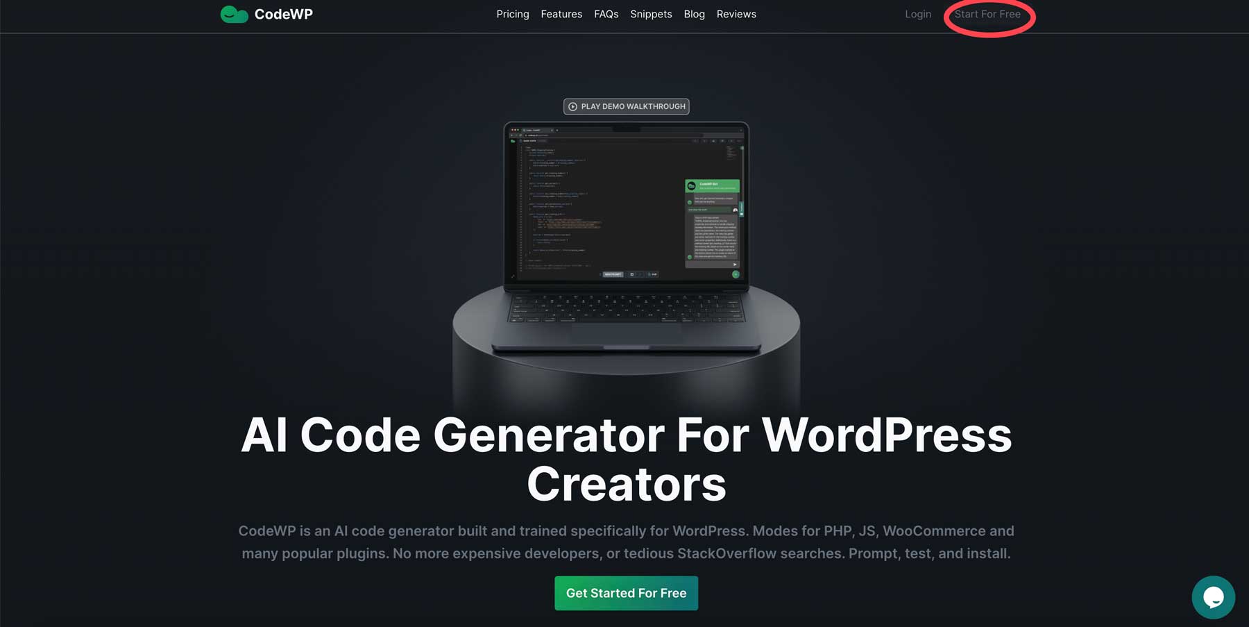 creare un account CodeWP