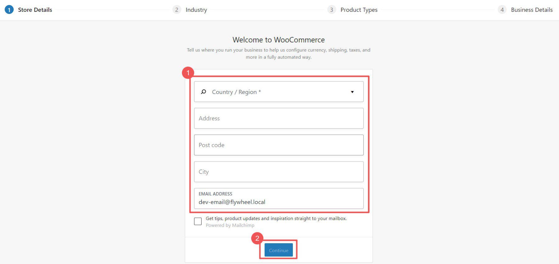 Woo Onboarding-Ablauf – Schritte 3–4