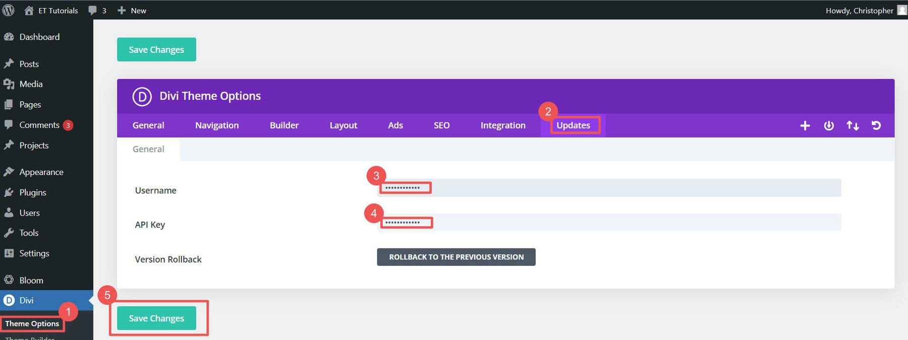 วิธีการติดตั้ง Divi - ขั้นตอนที่ 14-18