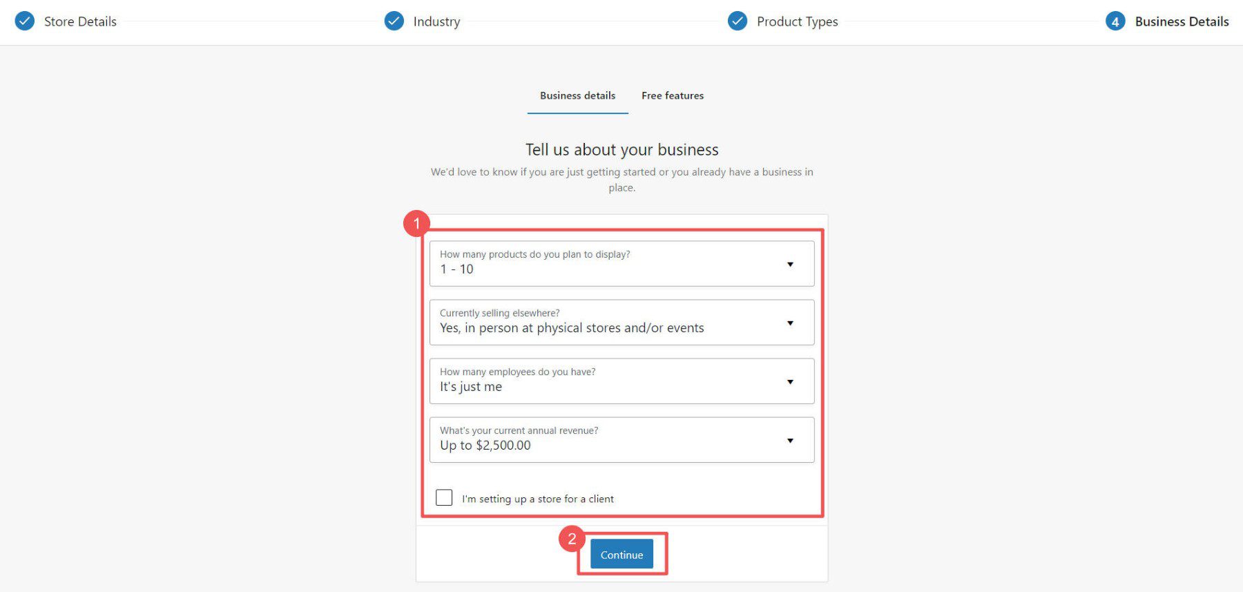 Flusso di onboarding di Woo - Passaggi 10-11