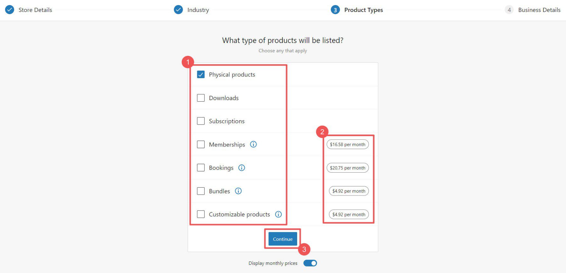 Flusso di onboarding di Woo - Passaggi 7-9