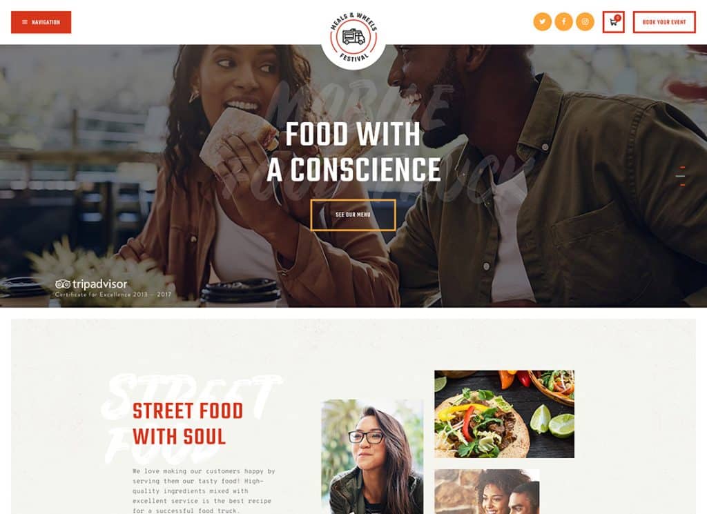 Meals & Wheels – WordPress-Theme für Straßenfest und Fast-Food-Lieferung