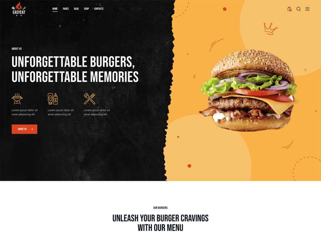 EasyEat - Sokak Yemekleri Restoranı WordPress Teması