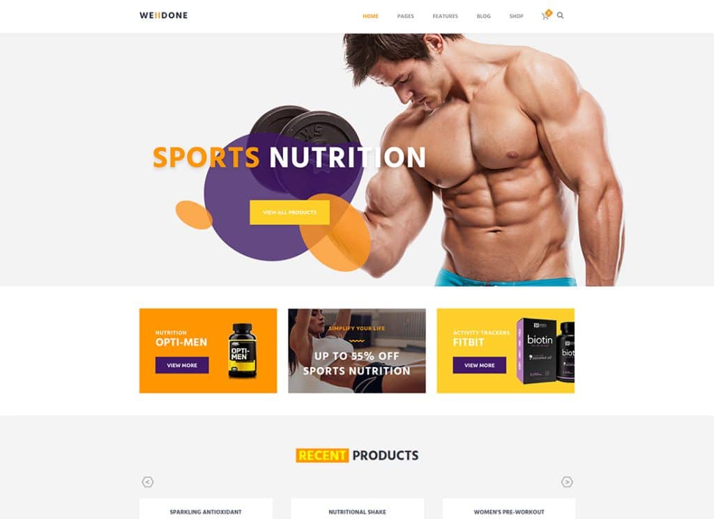 Welldone - Tema WordPress da Loja de Suplementos e Nutrição Esportiva e Fitness