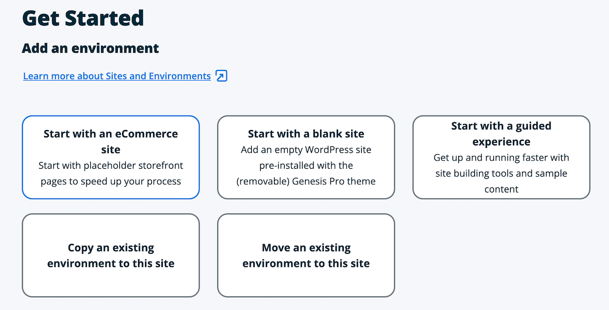 WP Engine WooCommerce-Staging oder -Entwicklung