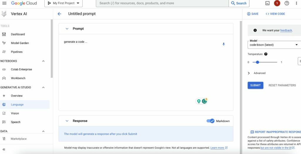 générateur de code IA Google Cloud