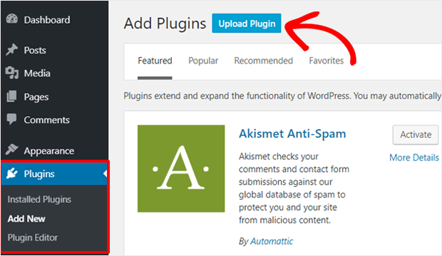 Unggah plugin di WordPress