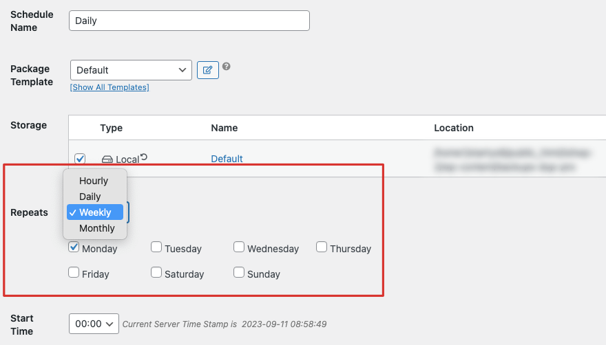 Imposta il programma di ripetizione in Duplicator