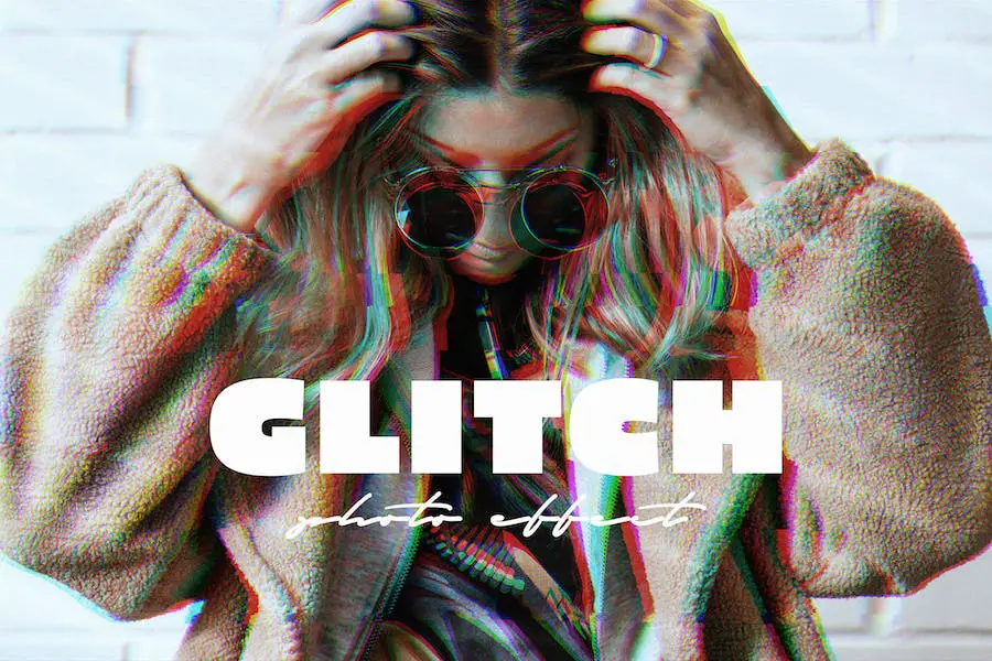 VHS Glitch Effect สำหรับ Photoshop -