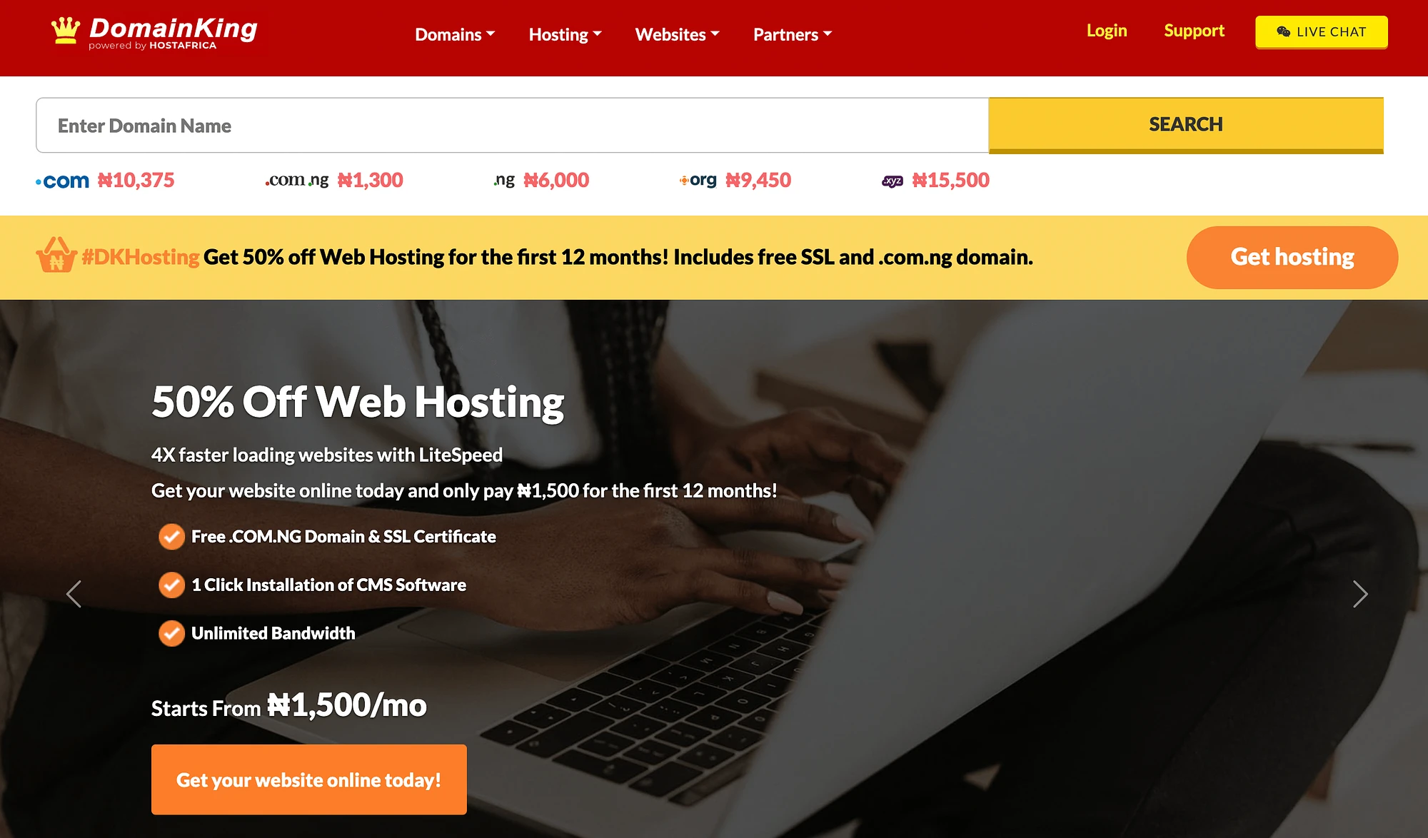 DomainKing propose certains des meilleurs hébergements Web au Nigeria.