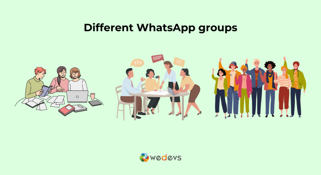 Grup WhatsApp yang berbeda