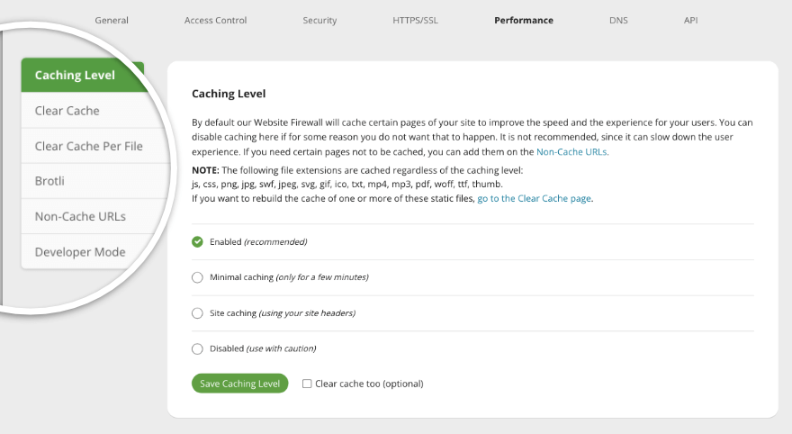 Sucuri-Caching-Dashboard