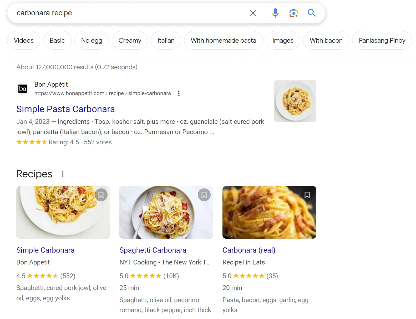 Was ist ein SERP: Beispiel einer Suchmaschinen-Ergebnisseite.