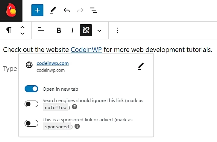 Dodanie docelowych atrybutów łącza HTML w WordPress.