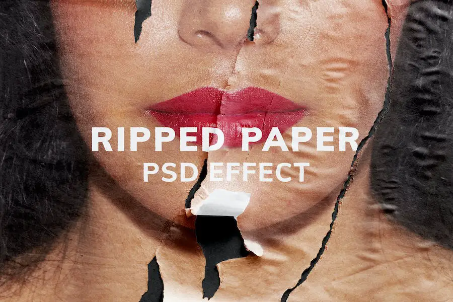 Effetto texture PSD carta strappata -