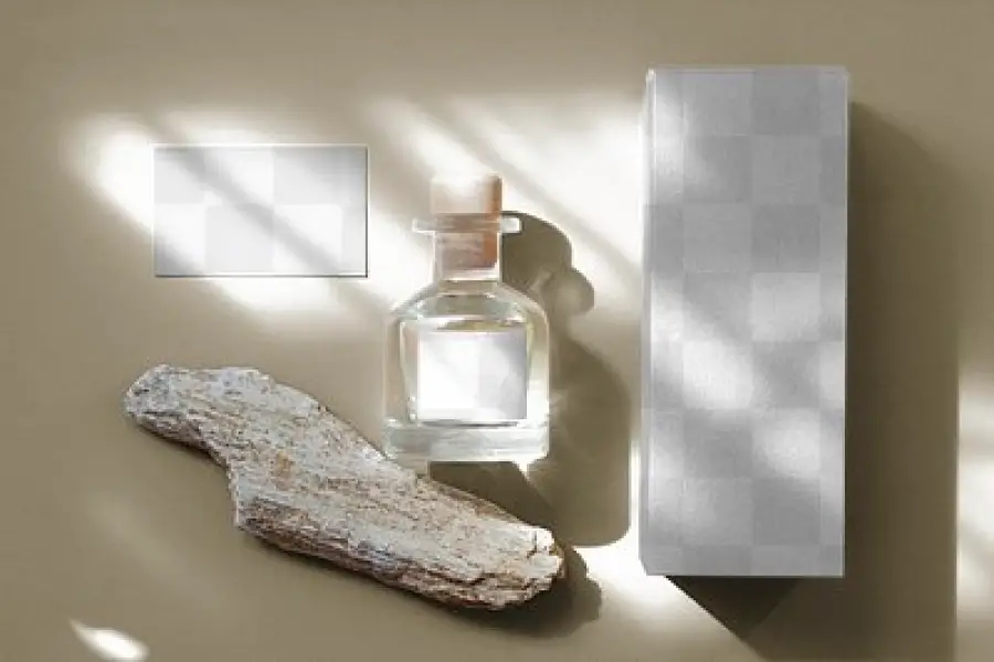 Maquette de bouteille de parfum, image de marque esthétique, emballage de produits de beauté psd -