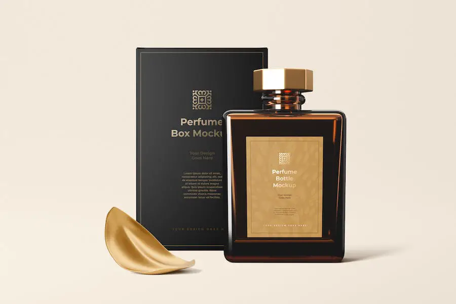 Mockup di bottiglia di profumo -