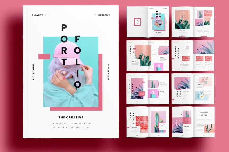 Modelo de layout de design de portfólio gratuito -