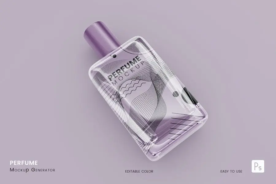 Mockup di bottiglia di profumo di design -