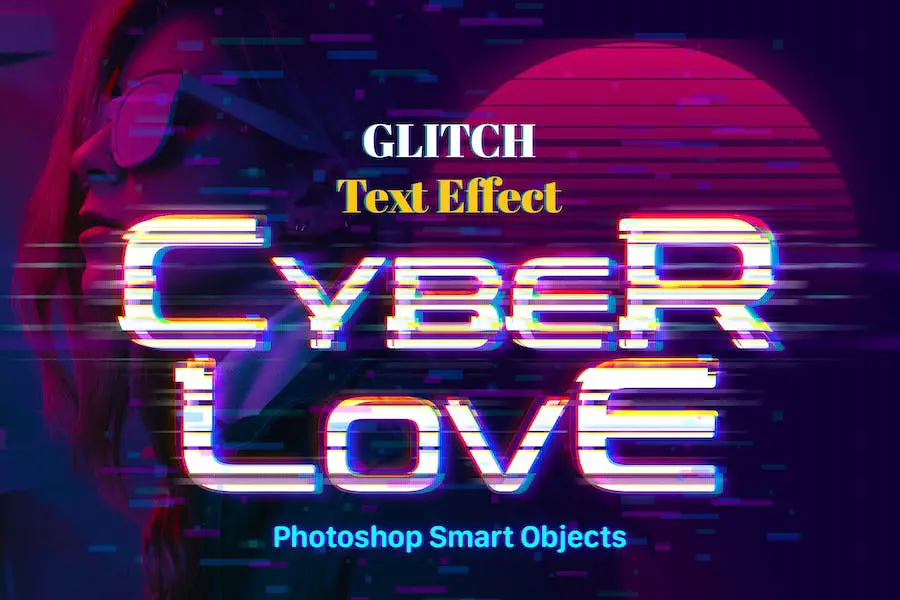 Effetto testo Photoshop glitch -