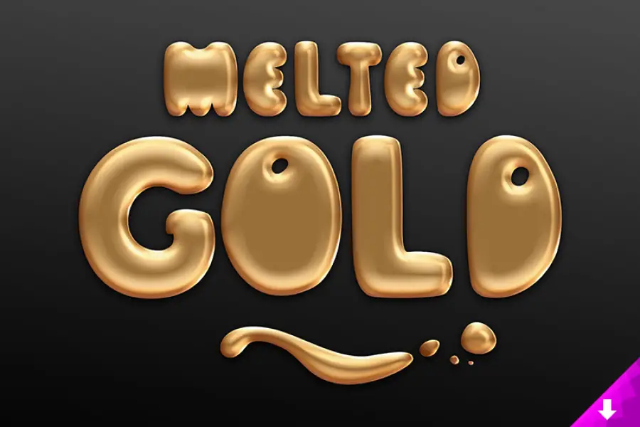 Textstil aus geschmolzenem Gold -