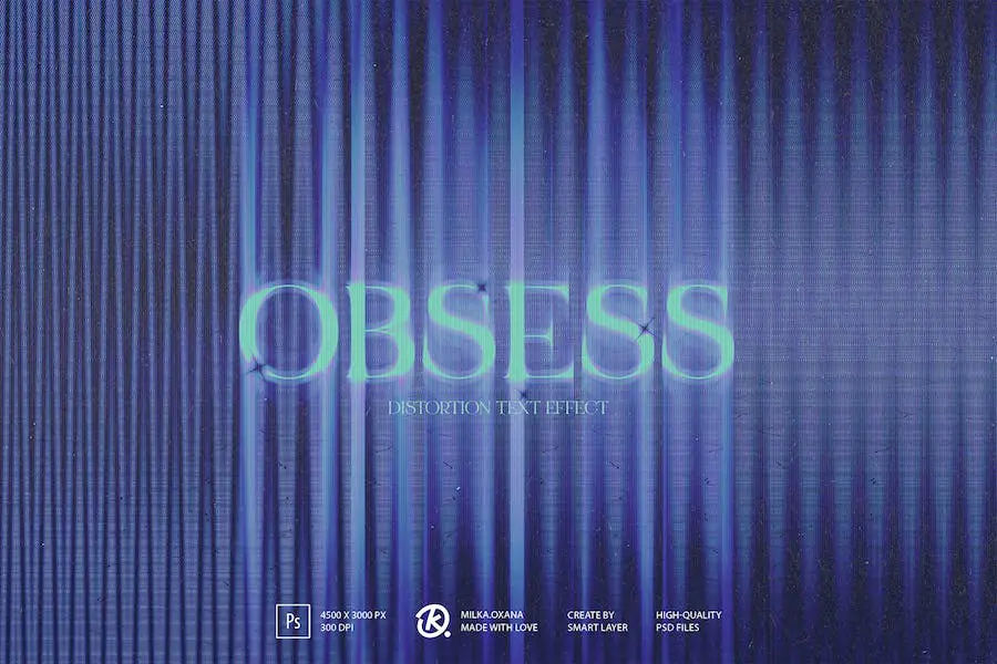 Obsess — 扭曲 Photoshop 文本效果 -