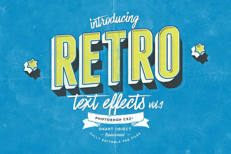 Efectos de texto retro -