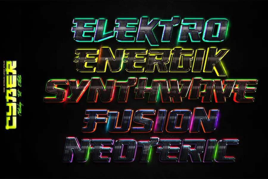 Effetti di testo Cyber ​​4K Photoshop -