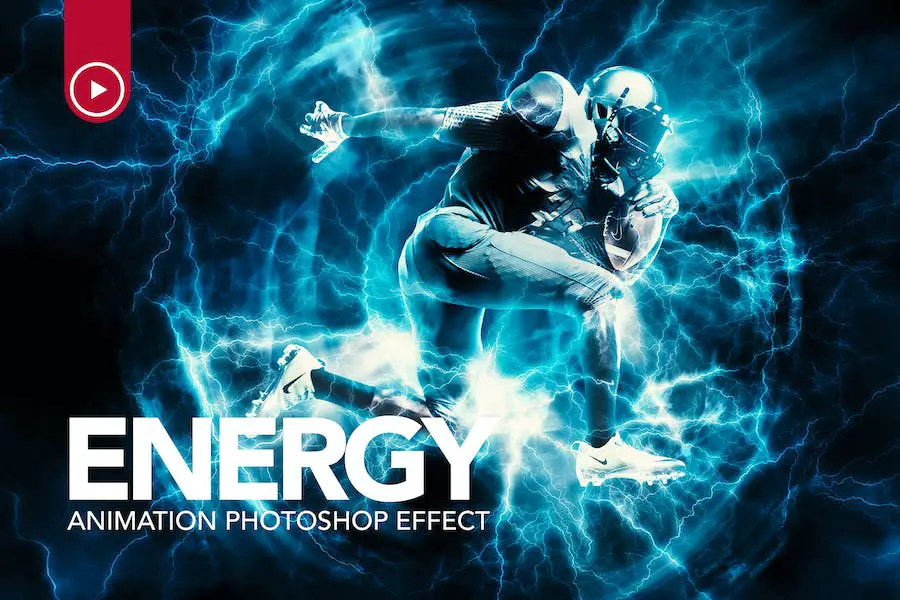 Acción de Photoshop de animación energética -