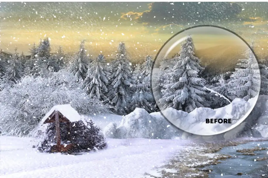 Crear efecto de nieve Acción gratuita de Photoshop -