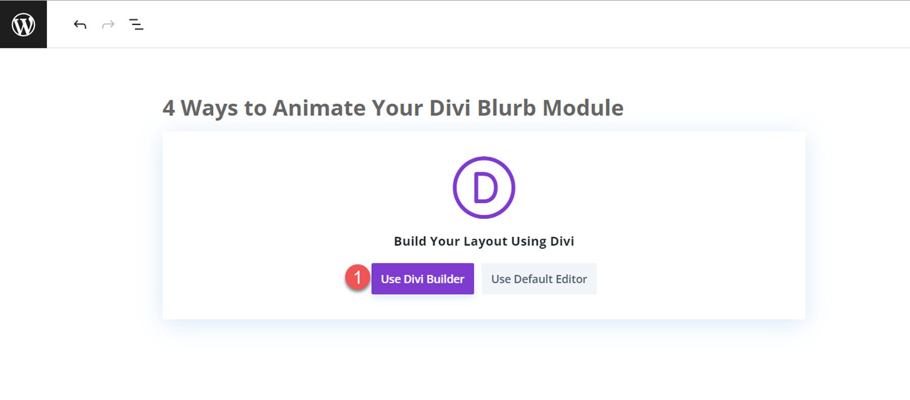 Use o Divi Builder