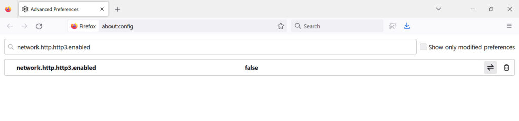 aktifkan http3 di pengaturan browser firefox