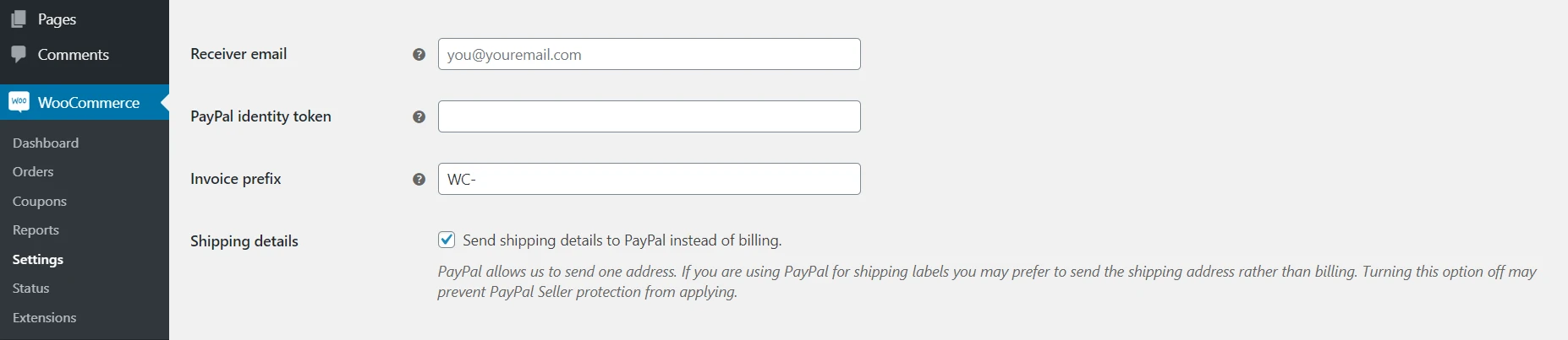 Configurar sus ajustes de PayPal.