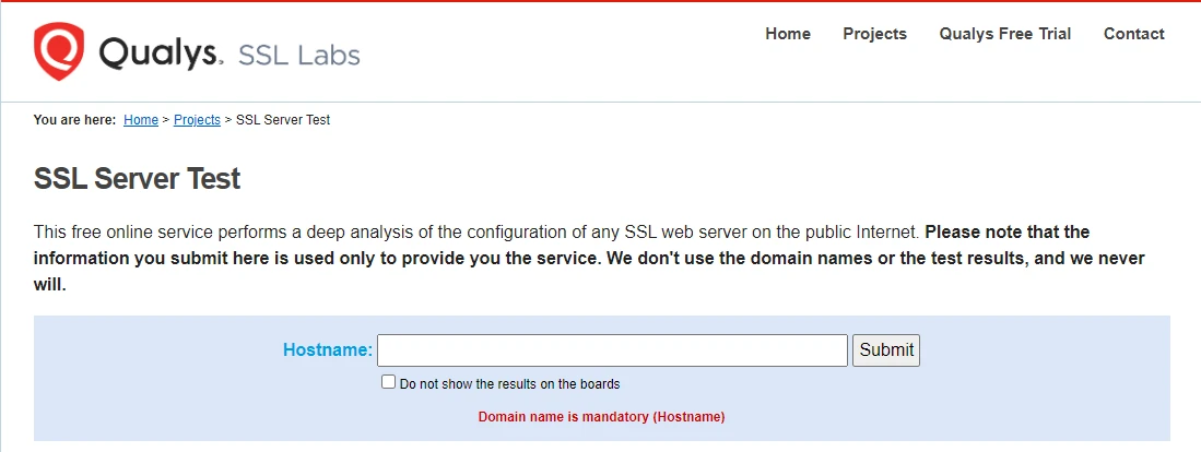 Prueba del servidor SSL.