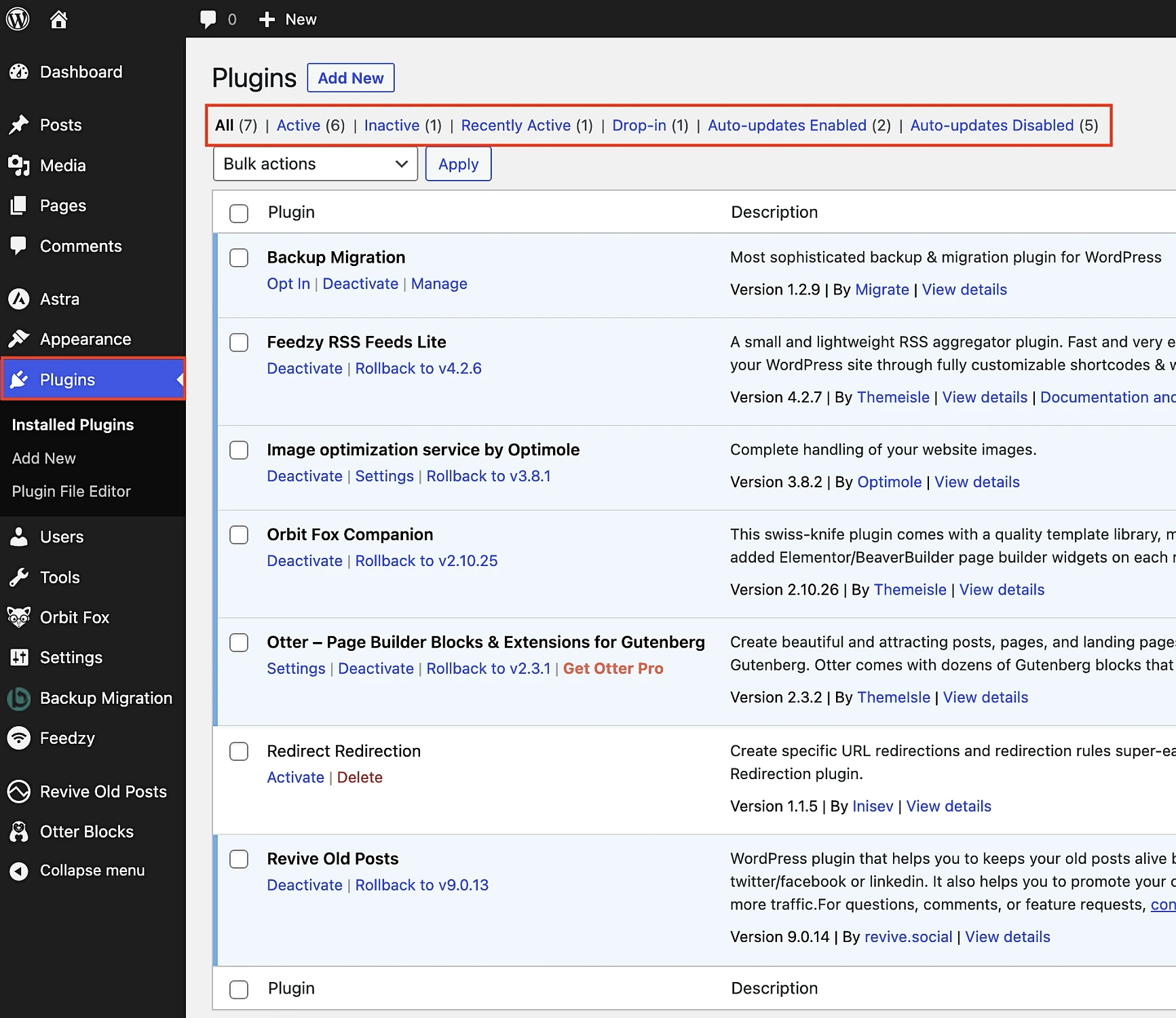 Mengelola plugin WordPress di area WP-admin