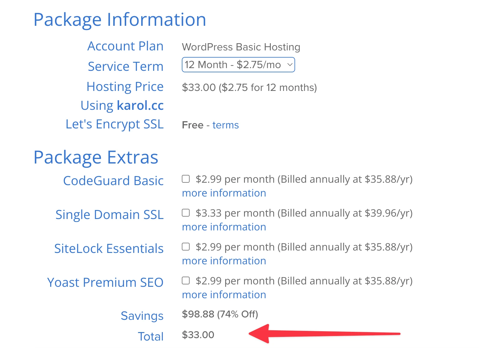 عملية الاشتراك في Bluehost.