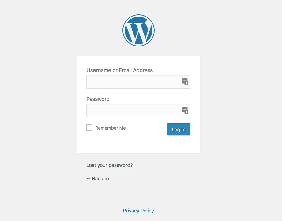 WordPress 登入。