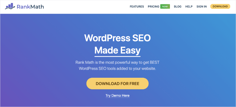 rankmath seo plugin homepage