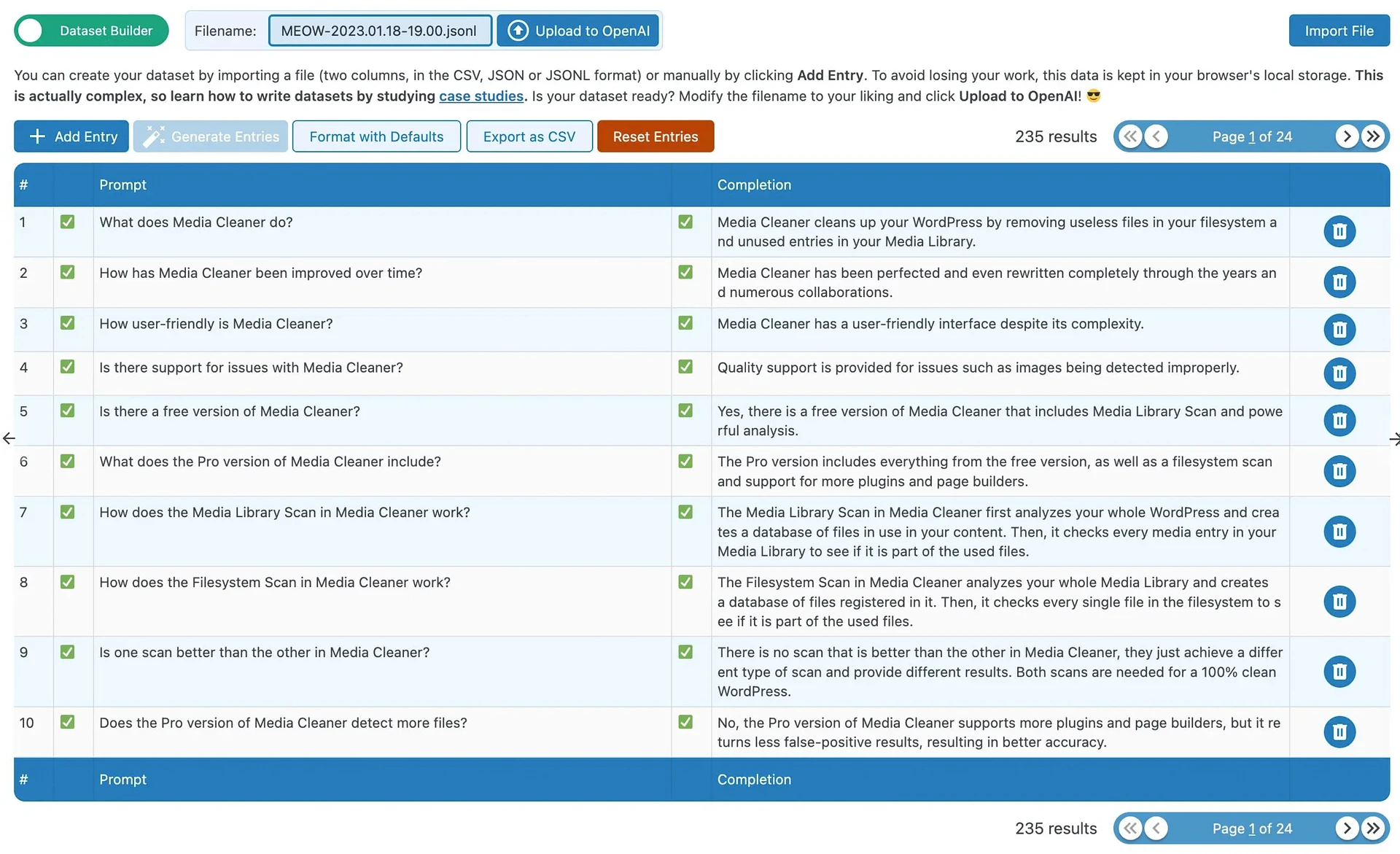 Feinabstimmung Ihres Chatbot-Modells.