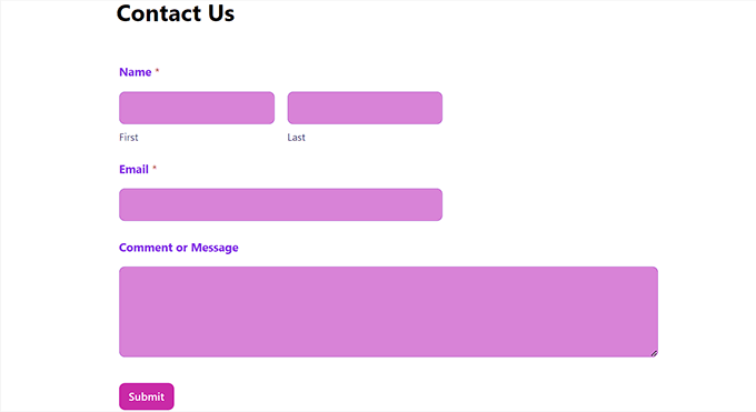 Form customization preview